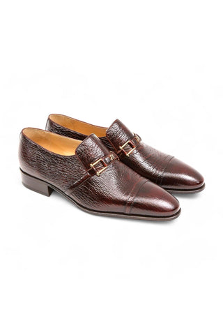 Artioli Flavio Shark-Skin Leather Horsebit Loafers (ART1012)-AmbrogioShoes