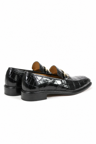 Mezlan 50222-J Alligator Horse-Bit Loafer black rear view