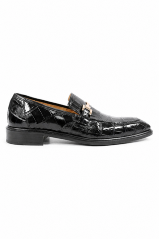 Mezlan 50222-J Alligator Horse-Bit Loafer black side view