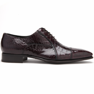 Caporicci 201 Alligator Cap-Toe Oxford Burgundy
