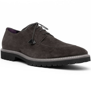 Zelli Italia Campo Men's Shoes Gray Goat-Skin Suede Derby (ZEL1042)