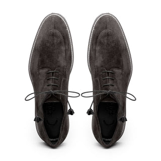 Zelli Italia Campo Men's Shoes Gray Goat-Skin Suede Derby (ZEL1042)
