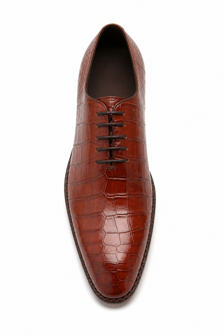 Caporicci Gregory 2542 Alligator Wholecut Oxford Chestnut, top view