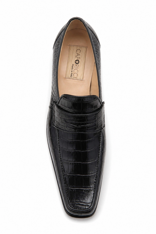 Caporicci 9961 Alligator Penny Loafer Black, Caporicci insole view