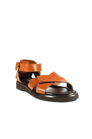 Cesare Paciotti Luxury Italian Men's Designer Shoes Biscotto Buckle Logo Leather Sandals (CPM2377)-AmbrogioShoes