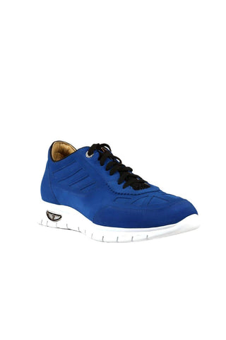 Cesare Paciotti Luxury Italian Men's Designer Shoes Cam Denim Blue / Black Suede Sneakers (CPM3145)-AmbrogioShoes