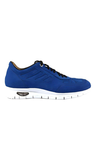 Cesare Paciotti Luxury Italian Men's Designer Shoes Cam Denim Blue / Black Suede Sneakers (CPM3145)-AmbrogioShoes