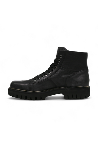 Cesare Paciotti Luxury Italian Men's Designer Shoes Hippie Black Leather Boots (CPM3075)-AmbrogioShoes