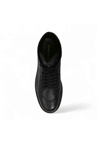 Cesare Paciotti Luxury Italian Men's Designer Shoes Hippie Black Leather Boots (CPM3075)-AmbrogioShoes