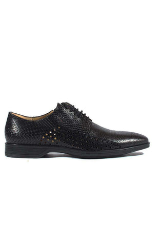Cesare Paciotti Luxury Italian Men's Designer Shoes Magic Baby Black Leather Oxfords (CPM2634)-AmbrogioShoes