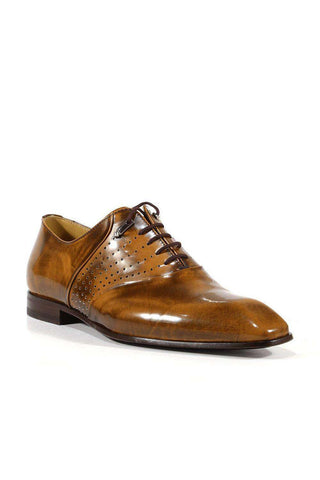 Cesare Paciotti Luxury Italian Men's Designer Shoes Magic Dark Caffe Brown Leather Oxfords (CPM3111)-AmbrogioShoes