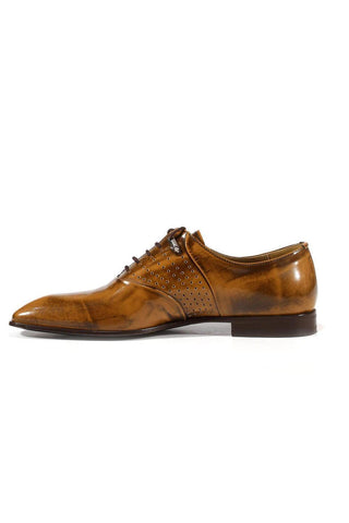 Cesare Paciotti Luxury Italian Men's Designer Shoes Magic Dark Caffe Brown Leather Oxfords (CPM3111)-AmbrogioShoes