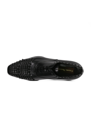 Cesare Paciotti Luxury Italian Men's Designer Shoes Old Paint Black Oxfords (CPM2500)-AmbrogioShoes
