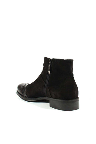 Cesare Paciotti Luxury Italian Men's Designer Shoes Struzzo Black Vit Cam Suede / Lizard Claw Boots (CPM2565)-AmbrogioShoes