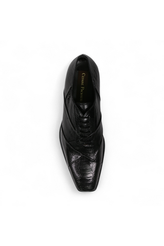 Cesare Paciotti Luxury Italian Men's Designer Shoes Struzzo Zamp Black R Lizard Claws Oxfords (CPM2591)-AmbrogioShoes