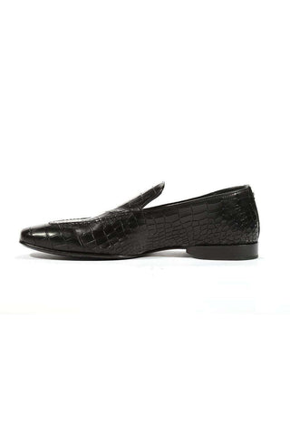 Cesare Paciotti Luxury Italian Men's Loafers Croc Print Cocco Lux Black PK Designer Shoes (CPM5448)-AmbrogioShoes