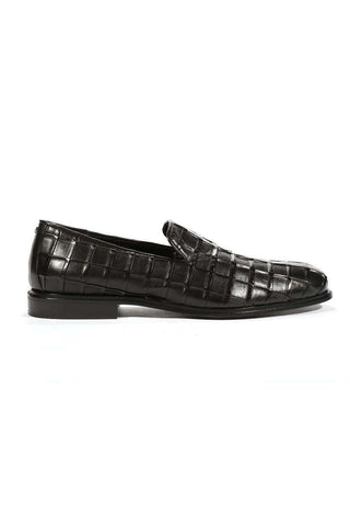 Cesare Paciotti Luxury Italian Men's Loafers Nappa Plisse Black Designer Shoes (CPM5446)-AmbrogioShoes