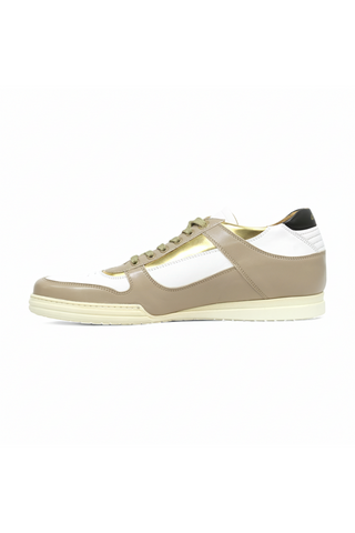 Cesare Paciotti Luxury Italian Men's Sand-White Oro Beige White Gold Sneakers (CPM5122)-AmbrogioShoes