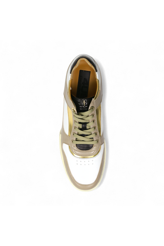 Cesare Paciotti Luxury Italian Men's Sand-White Oro Beige White Gold Sneakers (CPM5122)-AmbrogioShoes