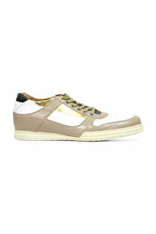 Cesare Paciotti Luxury Italian Men's Sand-White Oro Beige White Gold Sneakers (CPM5122)-AmbrogioShoes