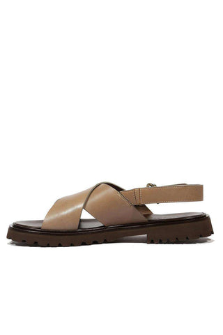 Cesare Paciotti Luxury Italian Men's Vacchetta Grey Taupe Sandals (CPM5100)-AmbrogioShoes