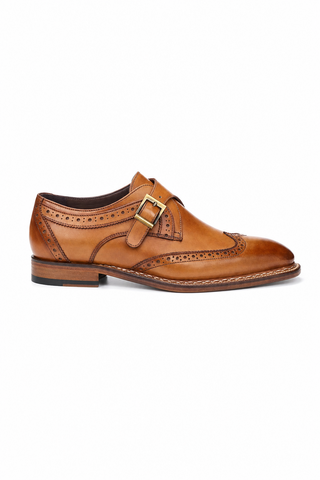 Riccardo Leather Single Monk-strap-Dellamoda