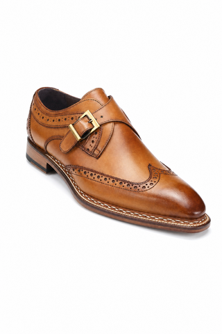 Riccardo Leather Single Monk-strap-Dellamoda