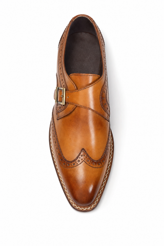 Riccardo Leather Single Monk-strap-Dellamoda