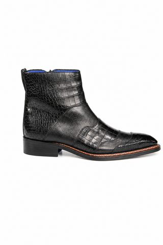 Lucio Embossed Leather Boot (EF1216)-Dellamoda
