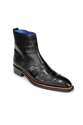 Lucio Embossed Leather Boot (EF1216)-Dellamoda
