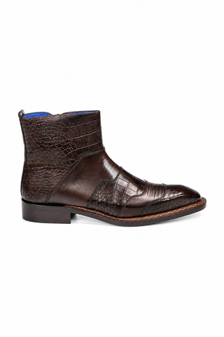 Lucio Embossed Leather Boot (EF1216)-Dellamoda