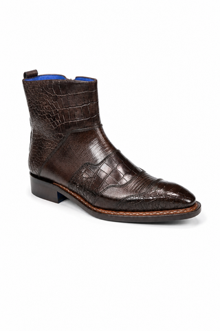 Lucio Embossed Leather Boot (EF1216)-Dellamoda