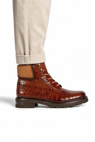 Dellamoda luxury image 06 · Mezlan RX4855F Crocodile / Suede Rugged Boots (MZ3552)