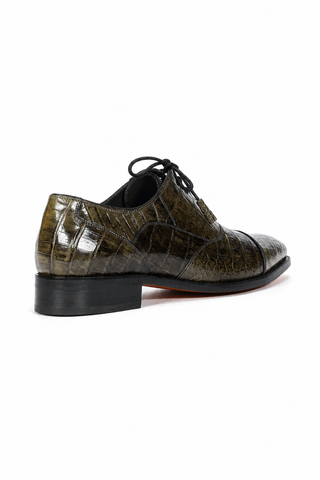 Dellamoda luxury image 03 · GRAY · Mezlan 13993-F Dublin Crocodile Cap-Toe Oxford · GRAY