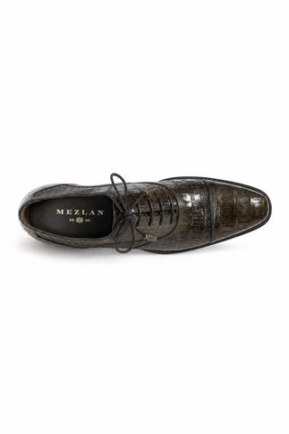 Dellamoda luxury image 05 · GRAY · Mezlan 13993-F Dublin Crocodile Cap-Toe Oxford · GRAY