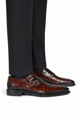 Dellamoda luxury image 06 · Mezlan 4990-F Crocodile Double Monk-Strap