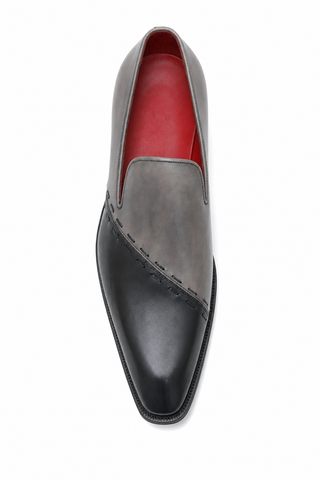 Dellamoda luxury image 05 · LIGHT/DARK GRAY · Emilio Franco Vittorio Leather Slip-On Loafer · LIGHT/DARK GRAY