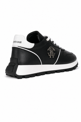 Dellamoda luxury image 03 · Roberto Cavalli 22541-A Black Leather Casual Sneakers (RC1003)