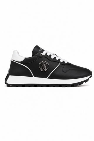 Dellamoda luxury image 04 · Roberto Cavalli 22541-A Black Leather Casual Sneakers (RC1003)