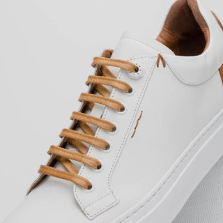 Zelli Italia Diaz Men's Shoes White Rubberized Calf-Skin Leather Sneaker (ZEL1062)