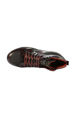 Dico by Corvari Mens Dover Bordo Burgundy Zippered High-Top Sneakers (COR1016)-AmbrogioShoes