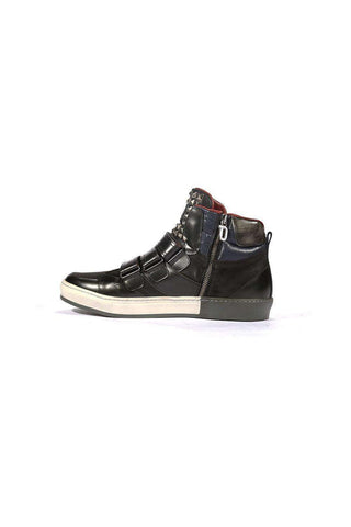 Dico by Corvari Mens Dover Grigio Gray Zippered High-Top Sneakers (COR1015)-AmbrogioShoes