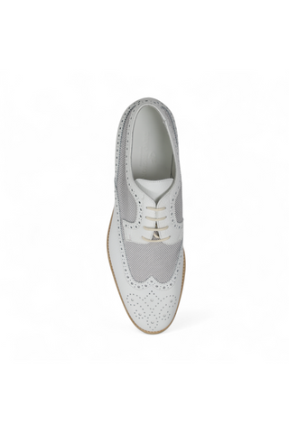Dino Bigioni Designer Shoes Men's Italian Alce Dollaro Bianco White Oxfords (DB1004)-AmbrogioShoes