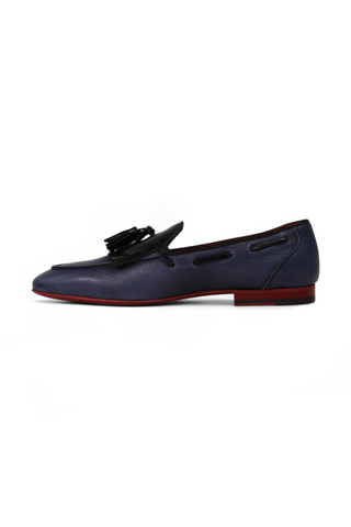 Dino Bigioni Designer Shoes Men's Italian Mustang Asport Indigo Loafers (DB1001)-AmbrogioShoes