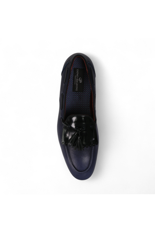 Dino Bigioni Designer Shoes Men's Italian Mustang Asport Indigo Loafers (DB1001)-AmbrogioShoes