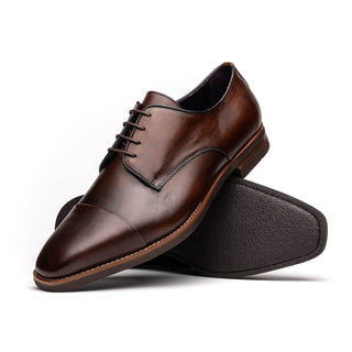 Zelli Italia Enzo Men's Shoes Chestnut Calf-Skin Leather Cap-toe Oxford (ZEL1040)