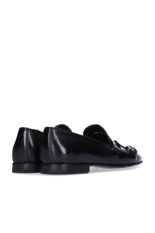 Franceschetti Sirio Black Horse Leather Double Buckle Belgian Loafers (FCCT1004)-AmbrogioShoes