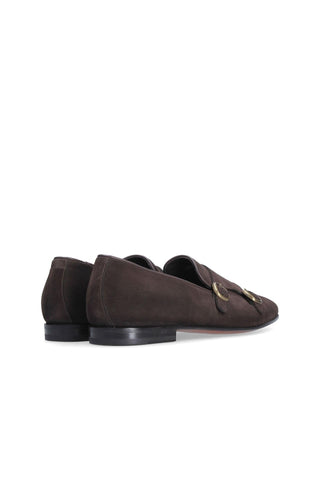 Franceschetti Yari Brown Suede Double Buckle Belgian Loafers (FCCT1006)-AmbrogioShoes