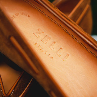 Zelli Italia Franco Men's Shoes Tobacco Suede Calf-Skin Tassel Loafer (ZEL1025)