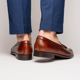 Zelli Italia Franco Men's Shoes Cognac Calf-Skin Tassel Loafer (ZEL1027)